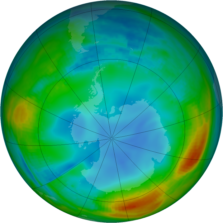 Antarctic ozone map for 17 July 1988